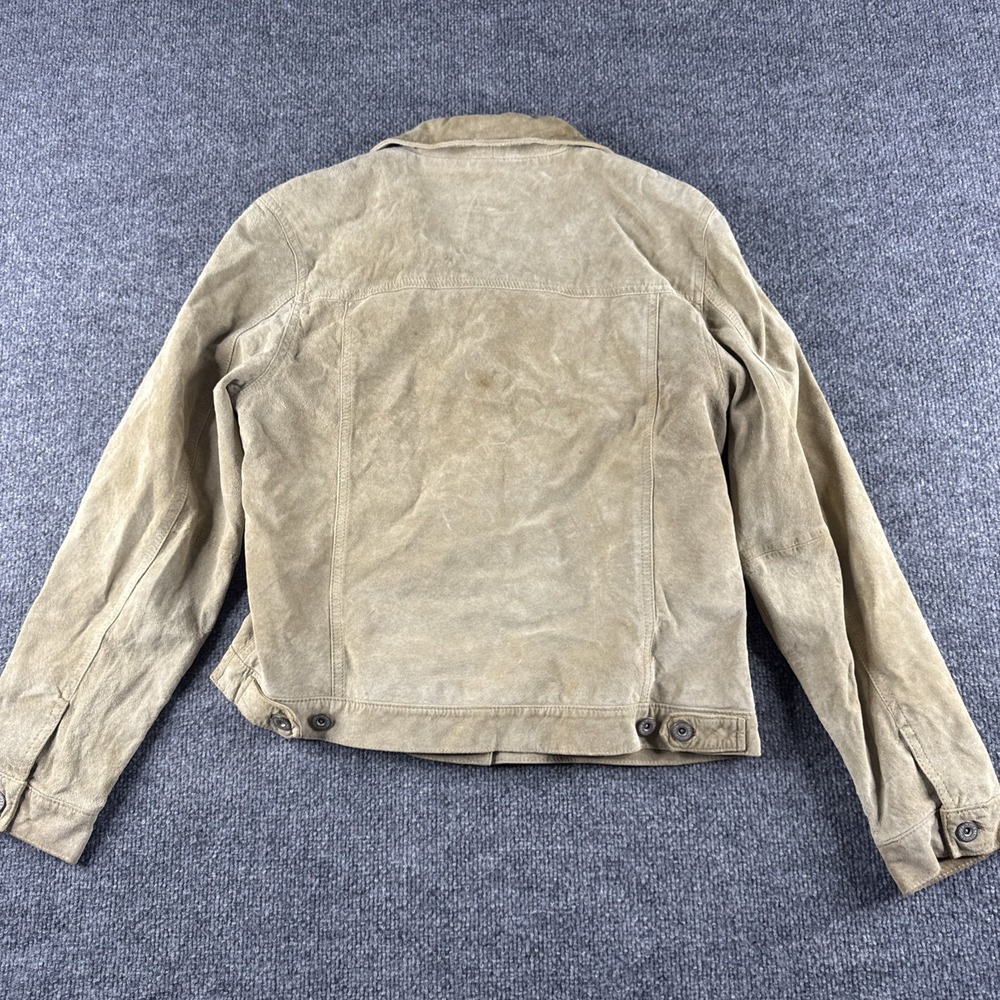 Eddie Bauer Seattle Suede Brown Genuine Leather Jacket Washable Women Medium Tan - Picture 7 of 11
